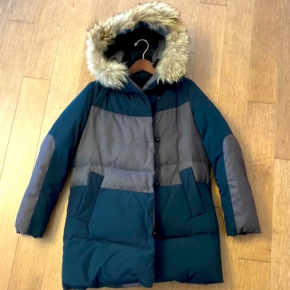 Mixed Media Wool 100% Down Puffer Coat - sz S/M